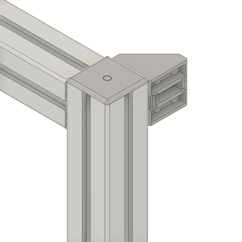 40-110-1 MODULAR SOLUTIONS ALUMINUM GUSSET<br>45MM X 45MM ANGLE W/HARDWARE